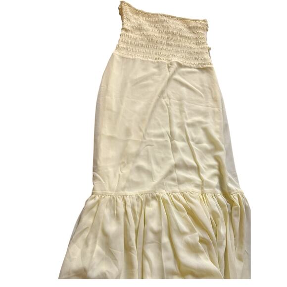 NWT - Meshki Olivette Strapless Chiffon Maxi Dress in Lemon Sherbert- Size M - Picture 14 of 16